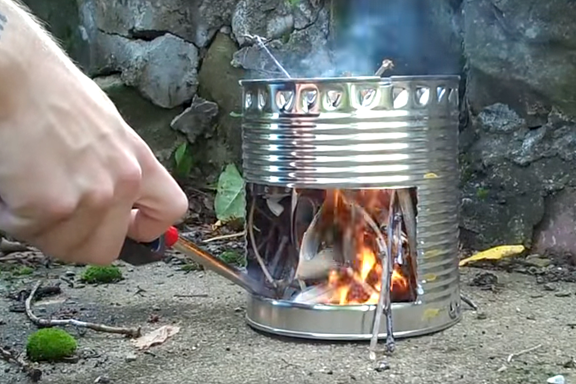 A DIY Rocket Stove from Cans