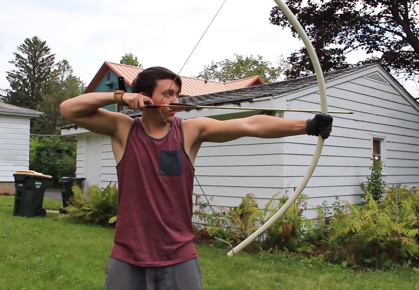 Functional Elven Bow Made of PVC Pipe Handmade