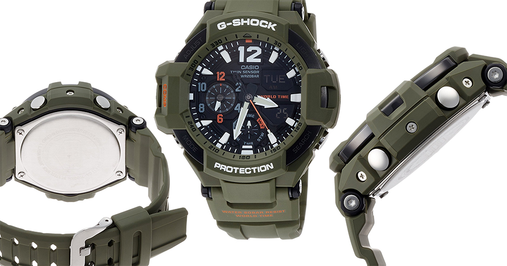 olive green g shock watch