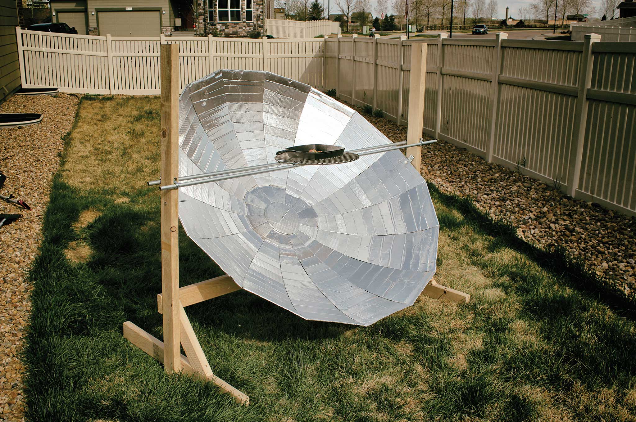 DIY Solar Fire with Parabolic Concentrator