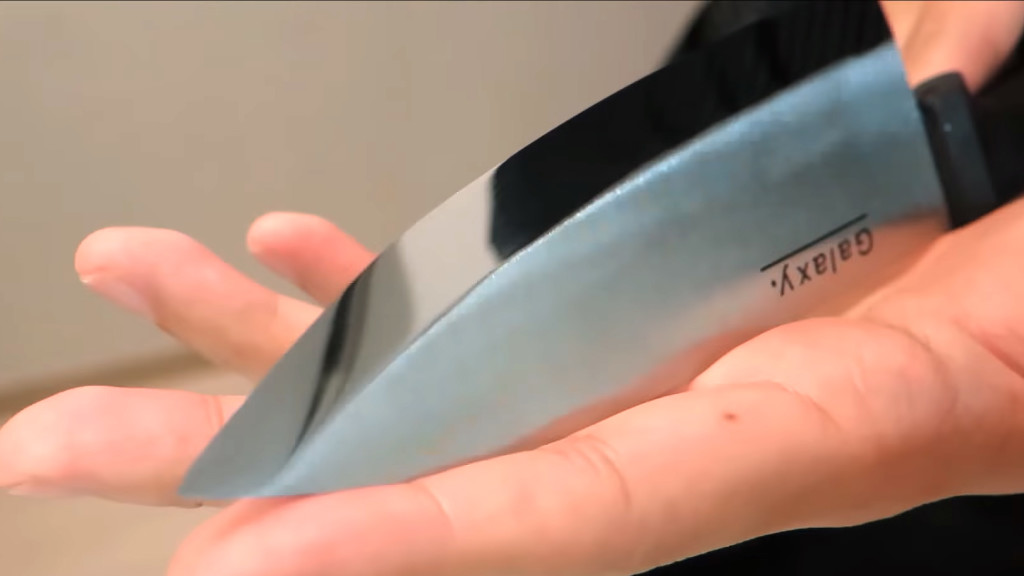 Sharpening one dollar knife whetstone steel blade edge 3