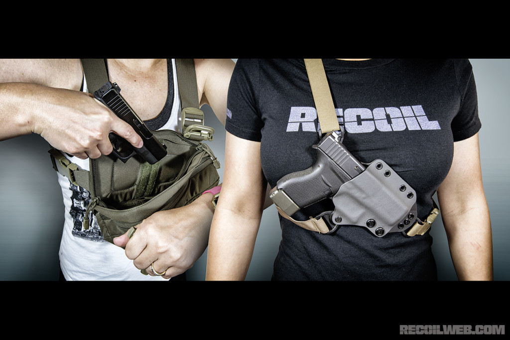 Above left: Hill People Gear’s Kit Bag. Above right: Black Point Tactical’s Outback Chest System