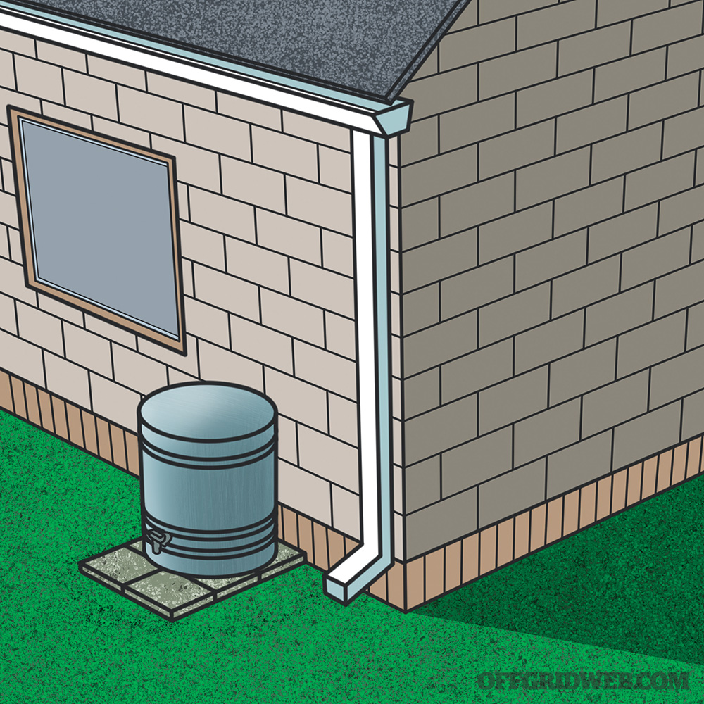 DIY rain barrel water collection system gutter emergency storm survival prepper 15
