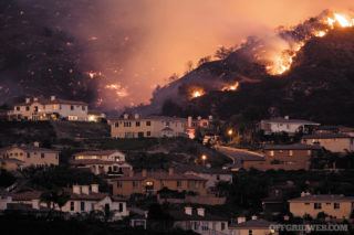 fire in a city