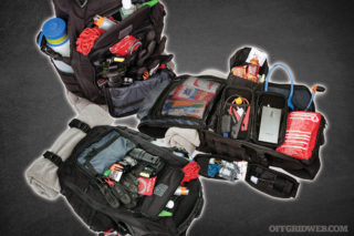 image of backpacks fully loaded with essential survival gear