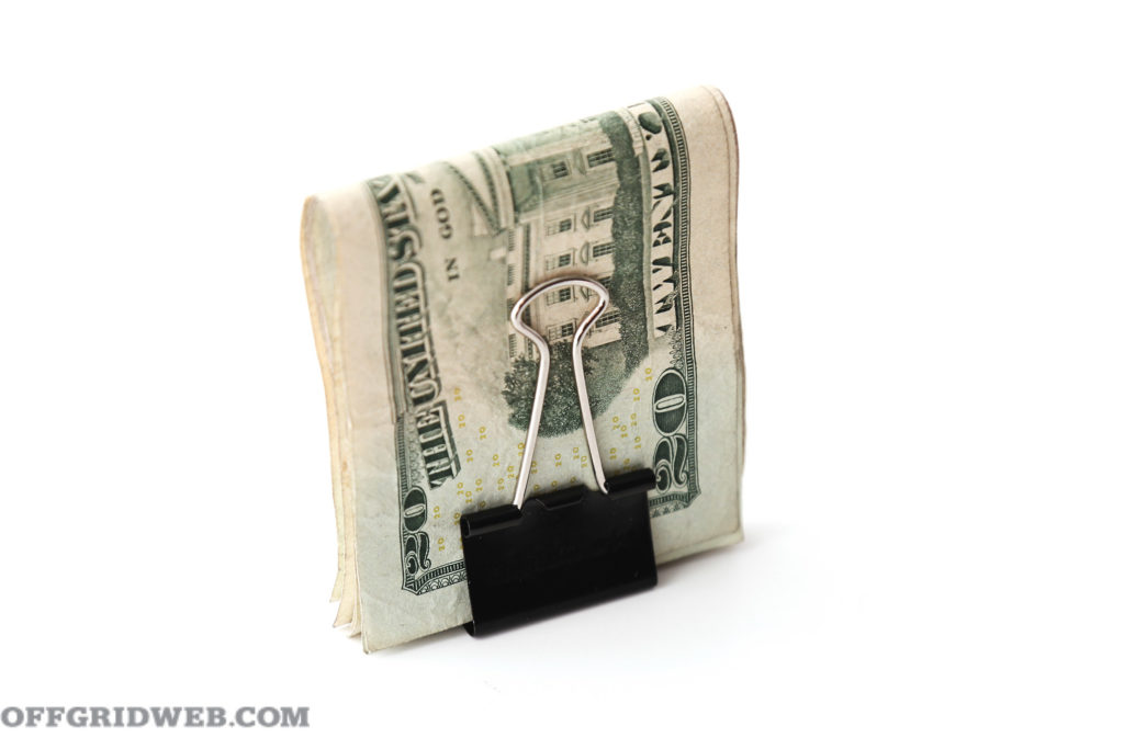 binder clip and cash
