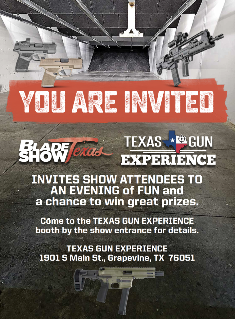 Blade Show Texas and Texas Gun Experience have teamed up to provide Blade Show Texas attendees a night of hands-on experience in a safe and managed environment. 