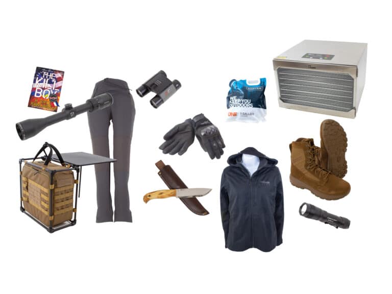 Composite photo of twelve pieces of gear featured in the Gear Up column, April 2023.