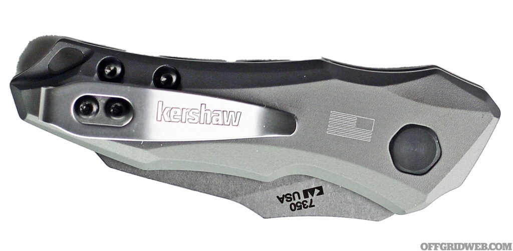 Studio photo of a Kershaw Launch 10 hawkbill blade in the closes position.