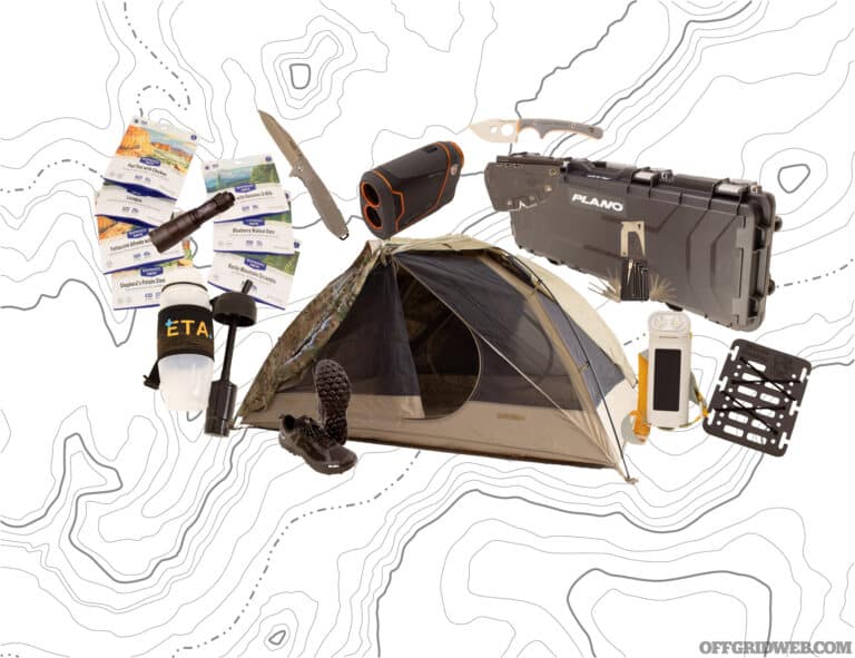 Collage of 12 survival items for the Recoil Offgrid Gear Up collumn.
