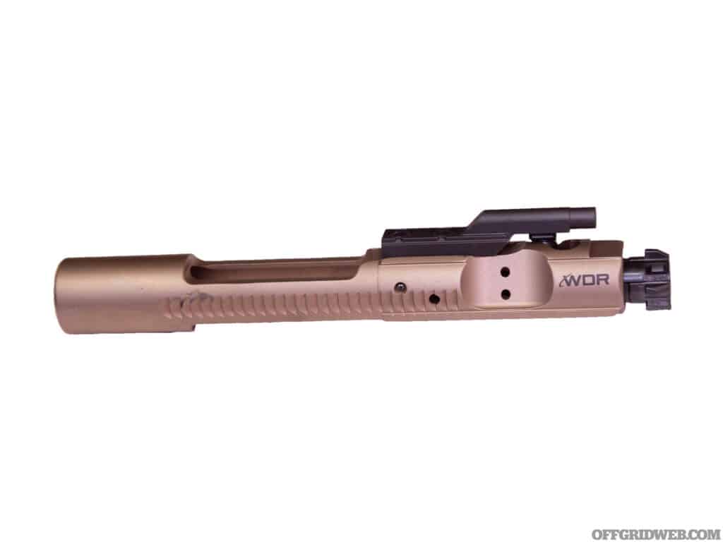 Studio photo of an AR bolt carrier.