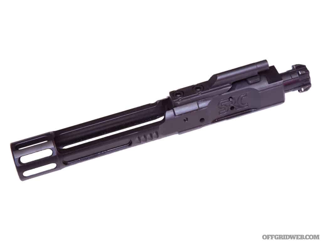 Studio photo of an AR bolt carrier.