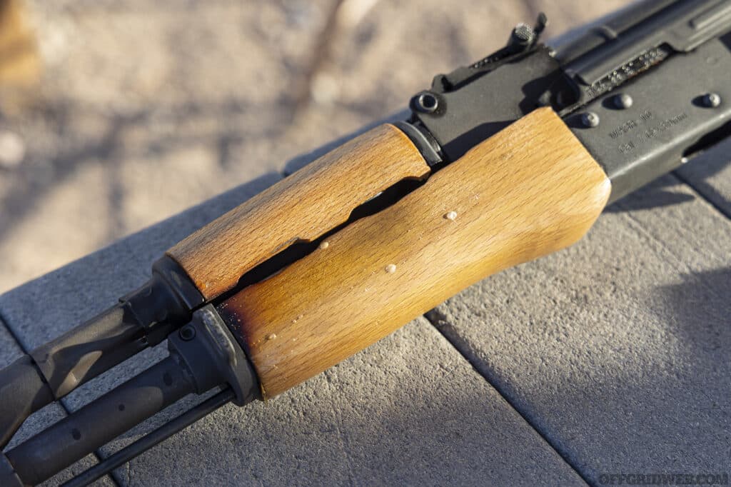 Photo of the foregrip of an affordable ak.