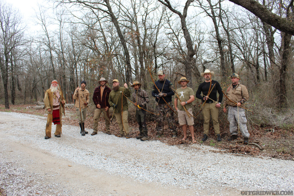Photo of the primitive wilderness survival class students lined up before the hunt.