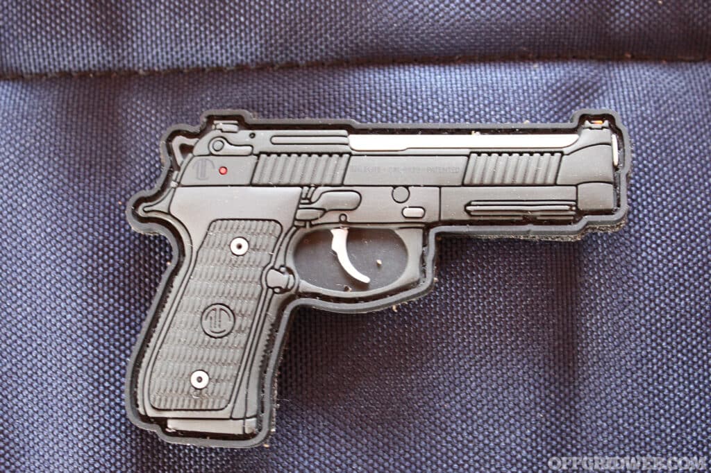 Velcro patch of a pistol.