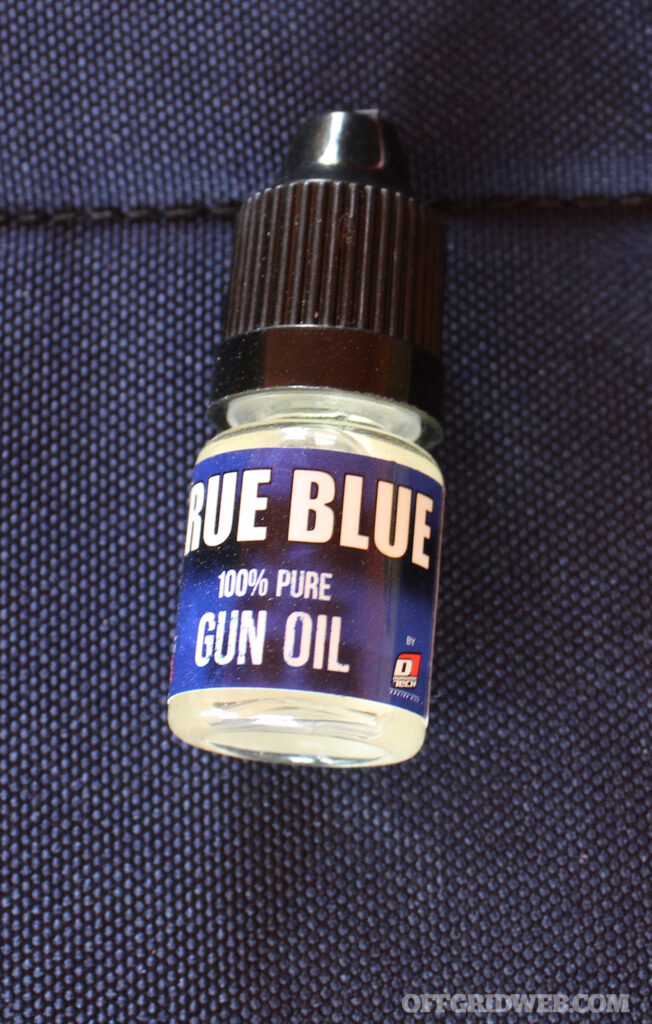 Bottle of True Blue gun lube.