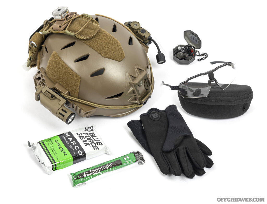 Studio photo of the contents of OTTE Gear's nvg bag.