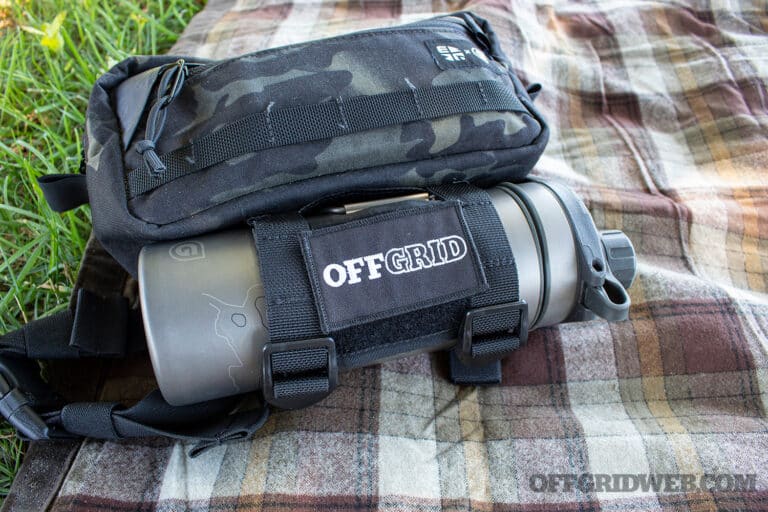 Image of Gryal Geopress in carry bag with offgrid ptach