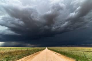 Image of a storm on a road