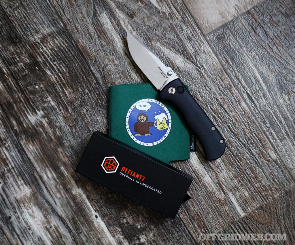 USA Made Blade logo and Les George designed Defiant7 Talos