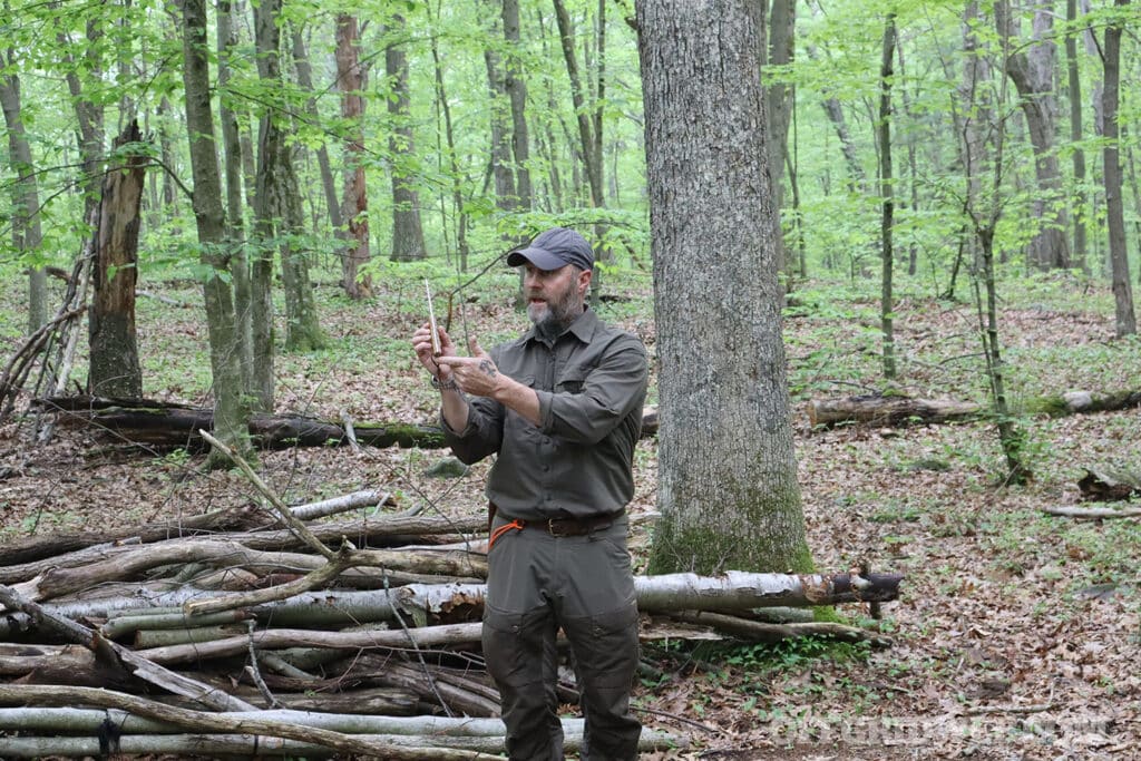 jeff hatch demonstrating knife safety