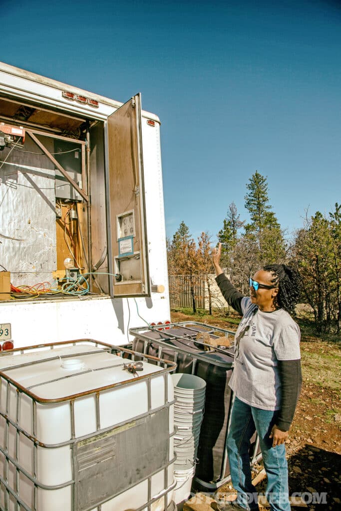 Sharon ross in her off grid homestead