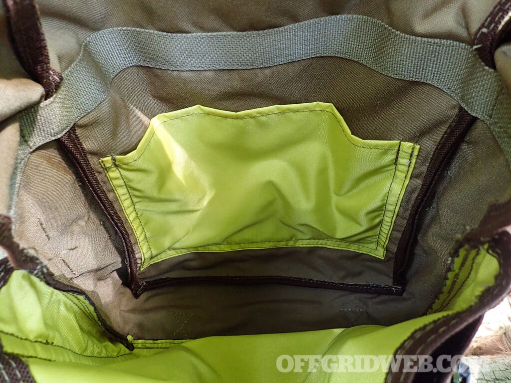 interior of hidden woodsman haversack