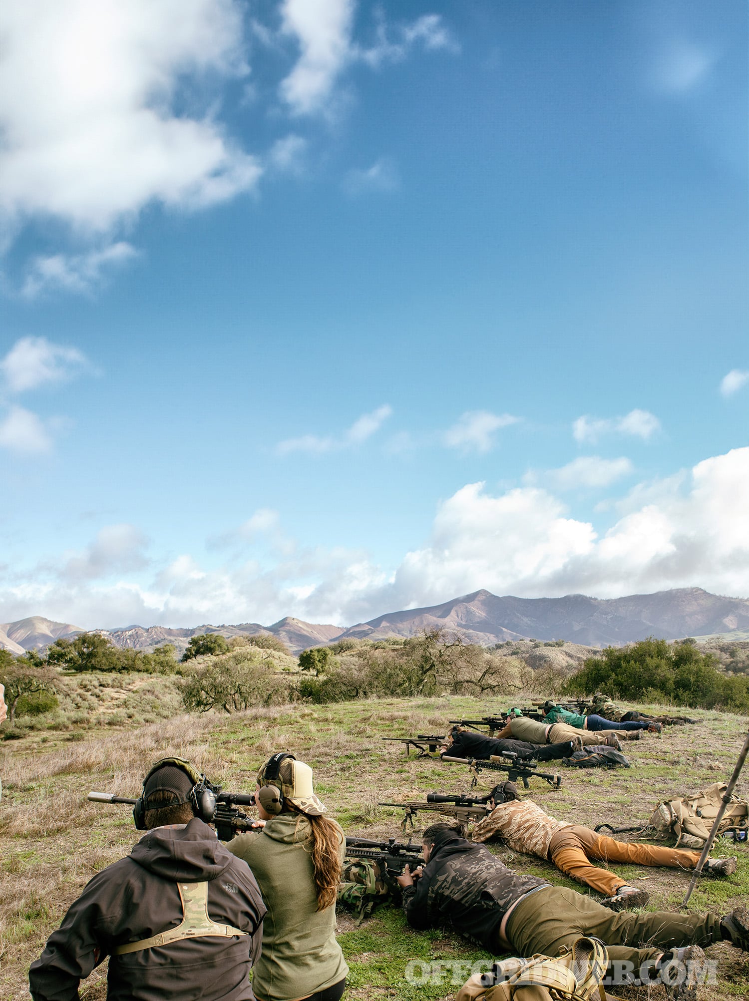 Students in a precision shooting course