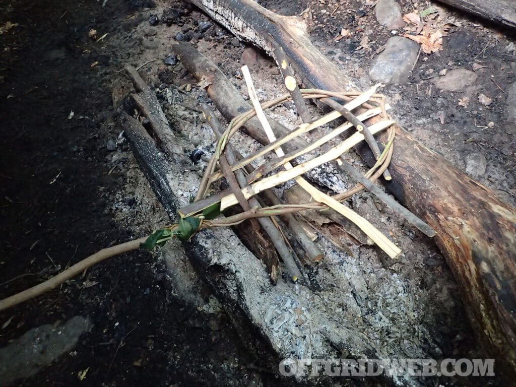 wooden tool camp grill