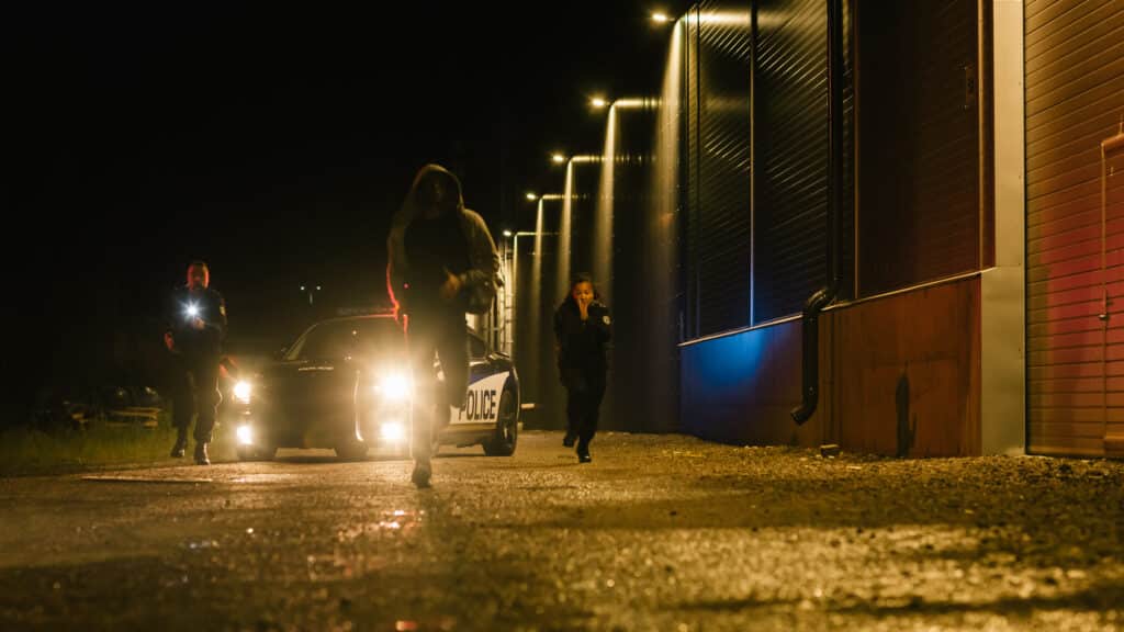 POLICE CHASING SUSPECT