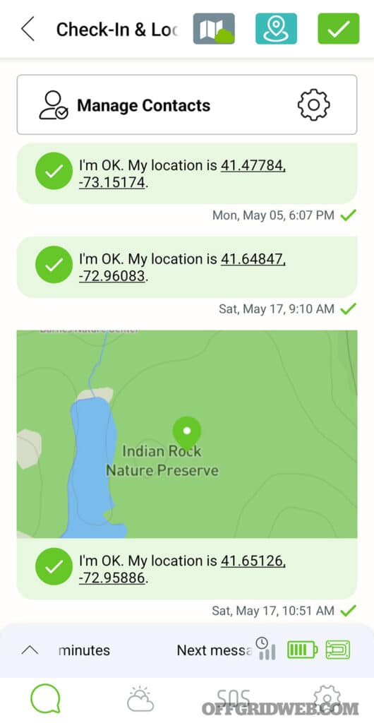 zoleo message and location