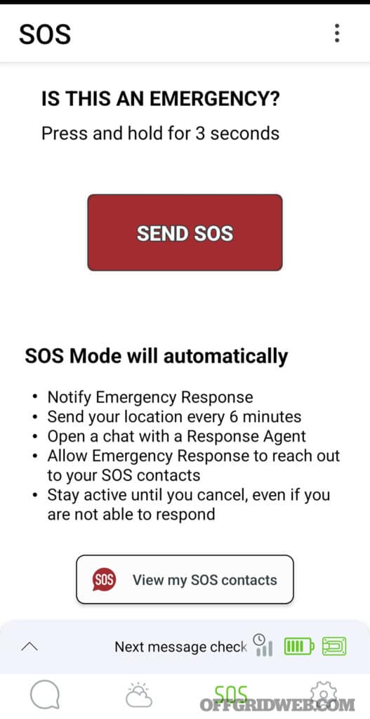 zoleo sos screen