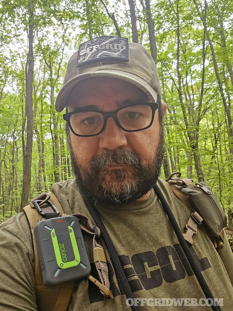nicholas italiano with zoleo on his pack