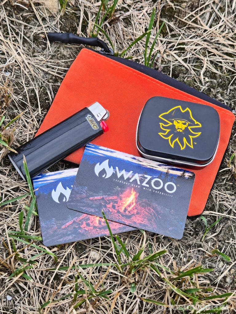 Minimalist survival kit fire starter items