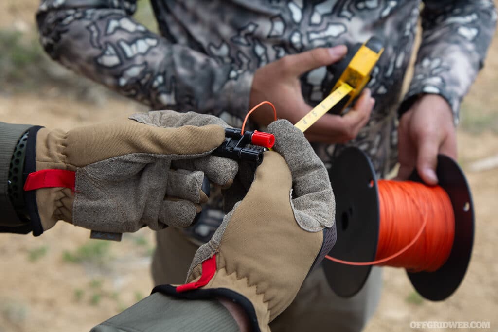 insulated wire being measured