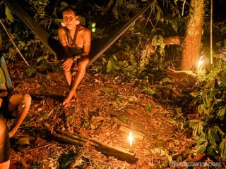 jungle tribesman at night