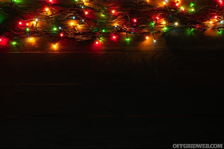 christmas lights on the floor.