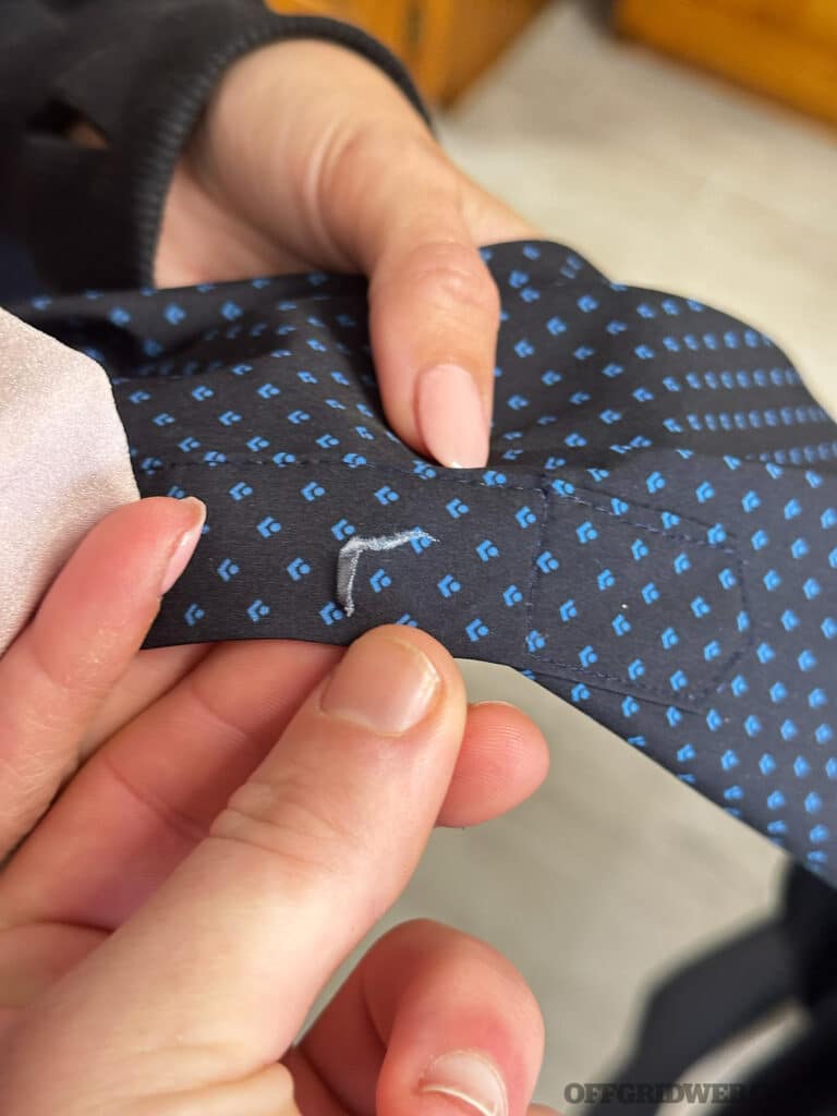 cut clothing after knife fight