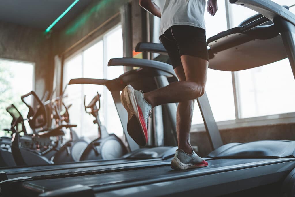 man exercising on a treadmill