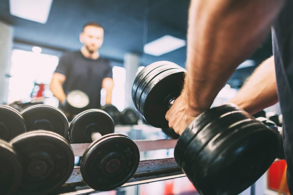 working out with weights