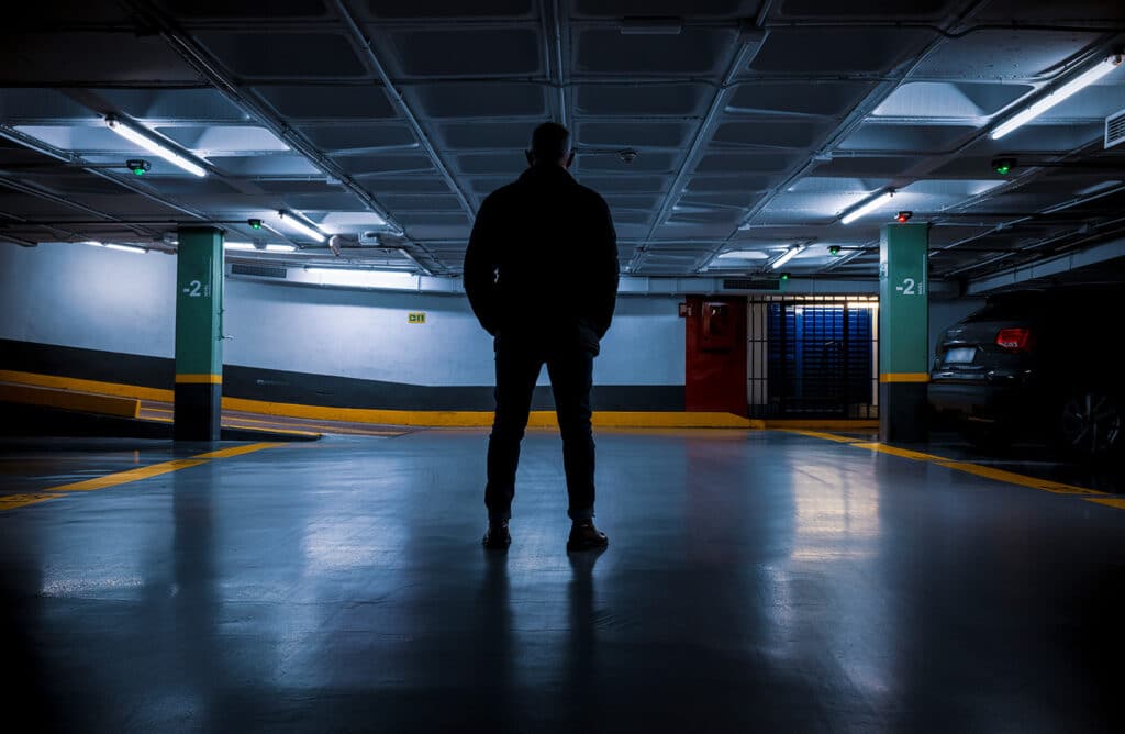 EDC Considerations man in dark garage