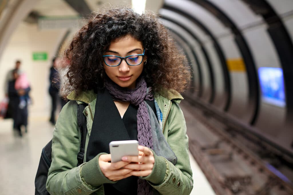 woman on smartphone