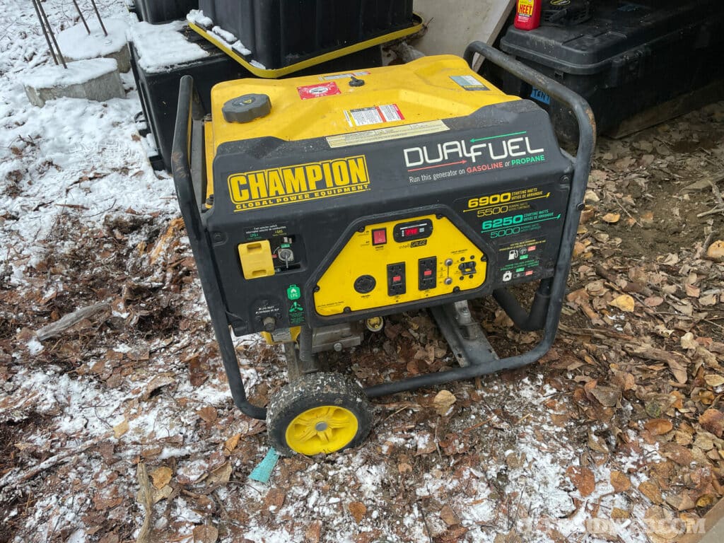 duel fuel generator in snow