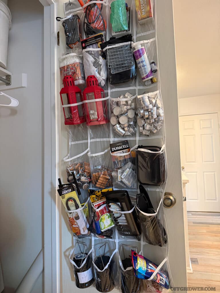 organized small tools for power outages in hanging organizer