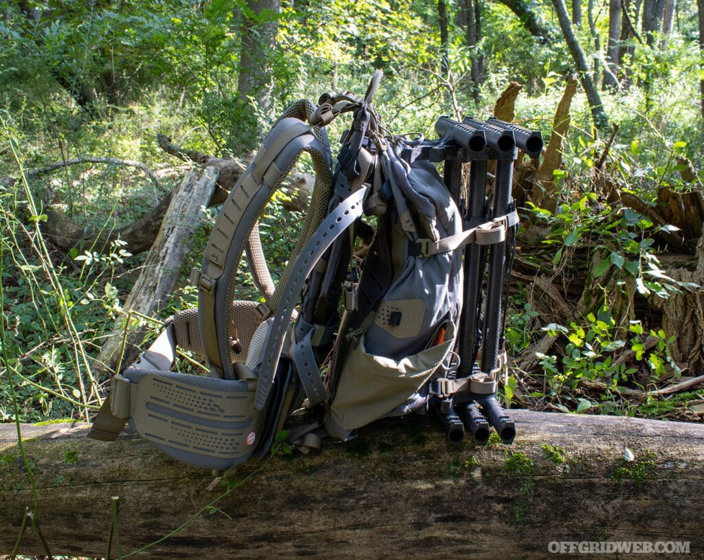 Latitude Praxis Pack side view in the woods