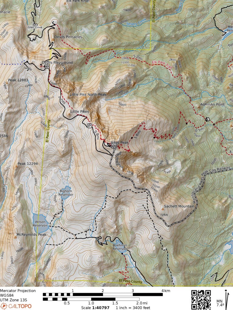 pikes peak topo map